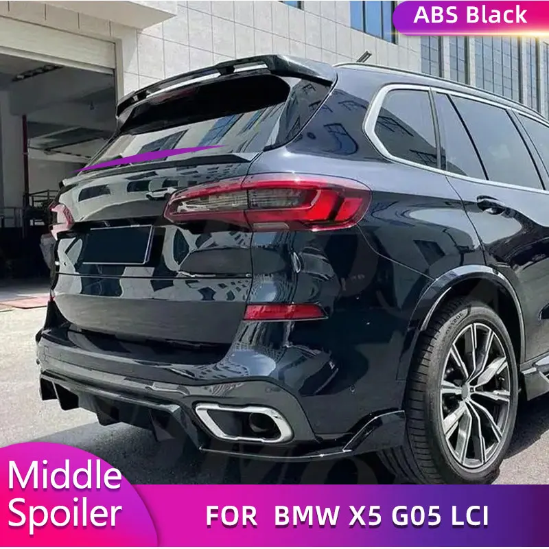 

ABS Gloss Black Car Rear Trunk Middle Spoiler Wings For BMW X5 G05 LCI M Sport 2024 Auto Rear Boot Lid Wing Lip Body Kits