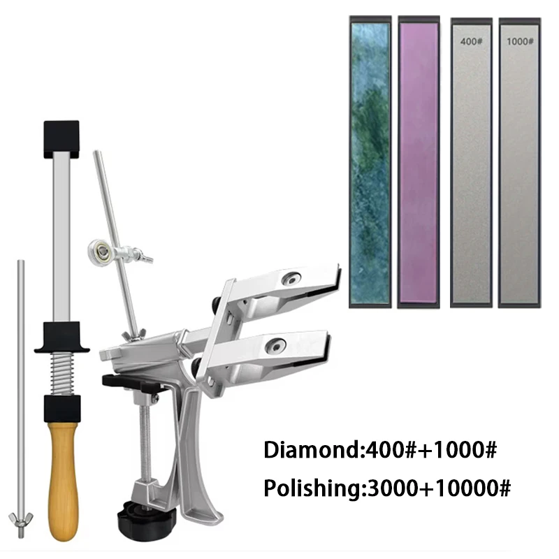 XK Fixed Angle Knife Sharpener Sharpening Stone Set Professional Knife Machine Whetstone Grinder System Diamond Kitchen Tools