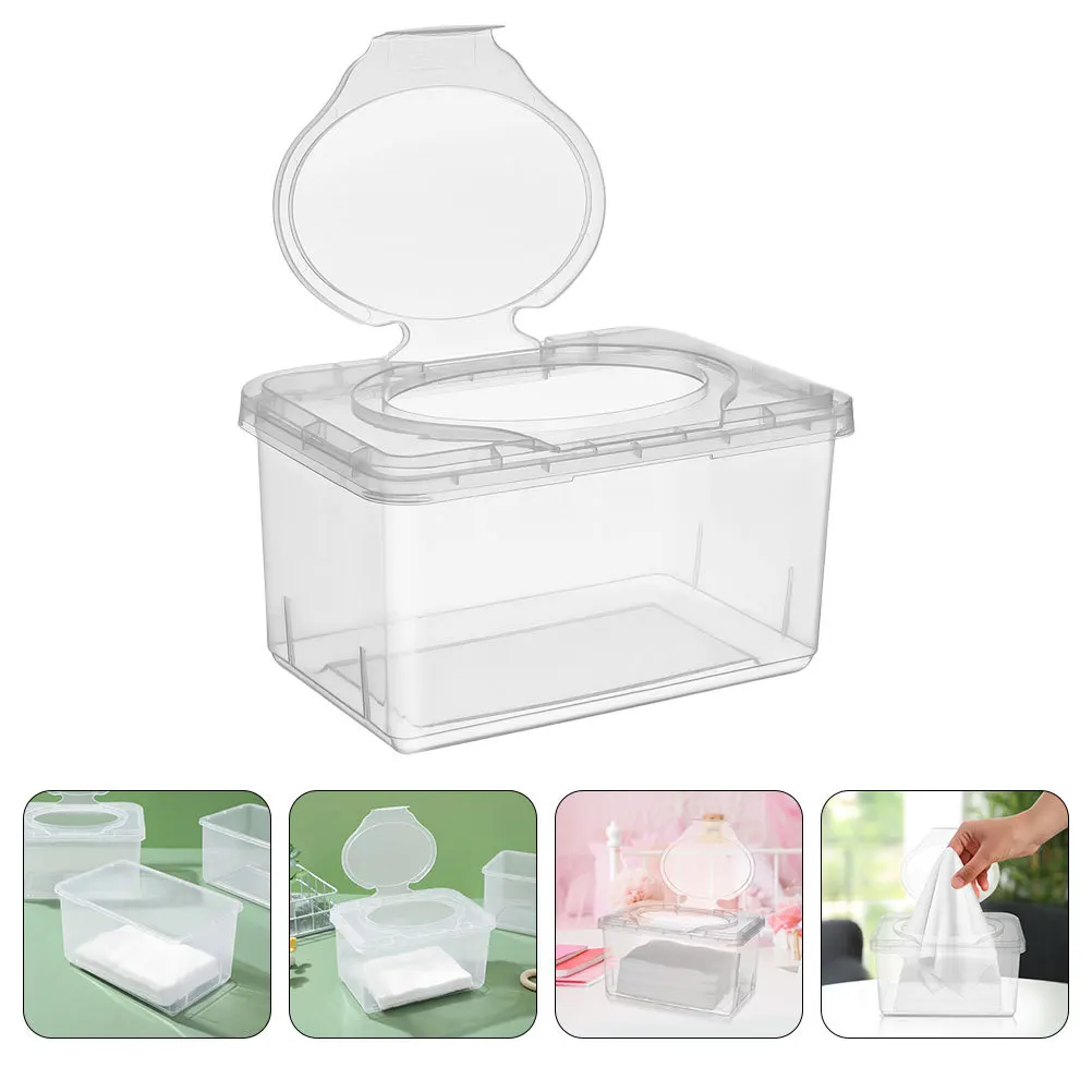 4Pcs Infant Wet Tissue Case Reusable Plastic Wipes Dispenser Refillable Storage Box for Diaper Changes Outdoor Trips Easy Access
