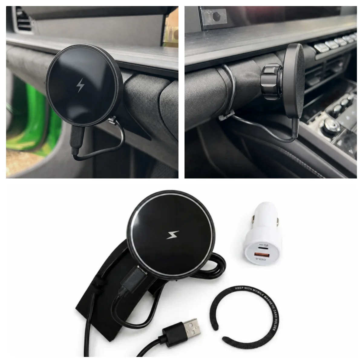Car Glove Box Magnetic Wire-less Charging Phone Mount Compatible with Mag Safe For Porsche 911 992 Right Hand Drive RHD Vehicles