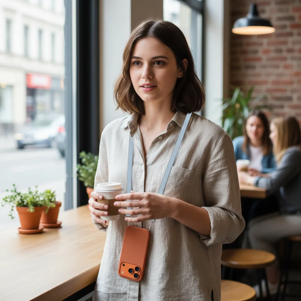 

Регулируемый чехол, магнитный ремешок для телефона, прочный тканый ремешок для телефона через плечо, шейный ремешок с защитой от потерь для iPhone 17/Air/17 Pro Max