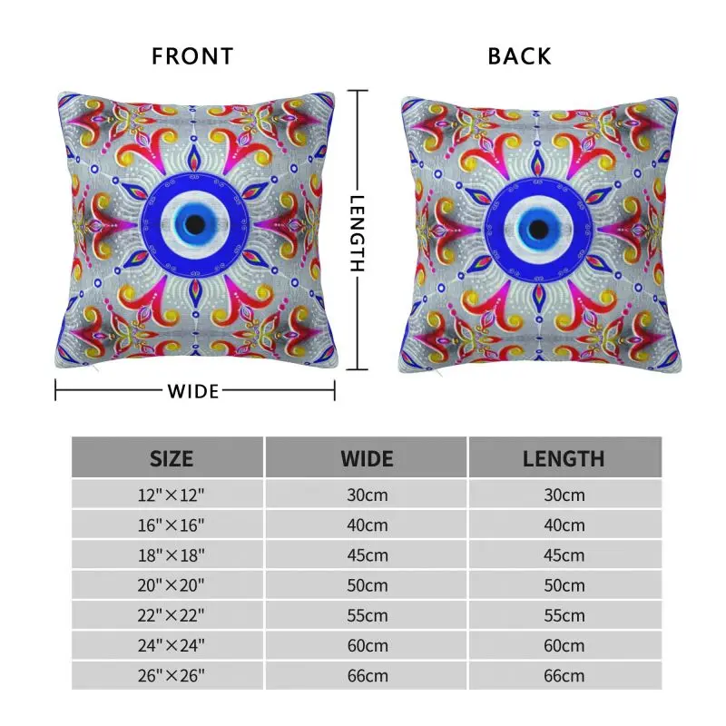 Funda de cojín con amuleto de mal de ojo Nazar Boncuk, cubierta de almohada cuadrada de terciopelo personalizada, 40x40cm, cultura turca, para coche