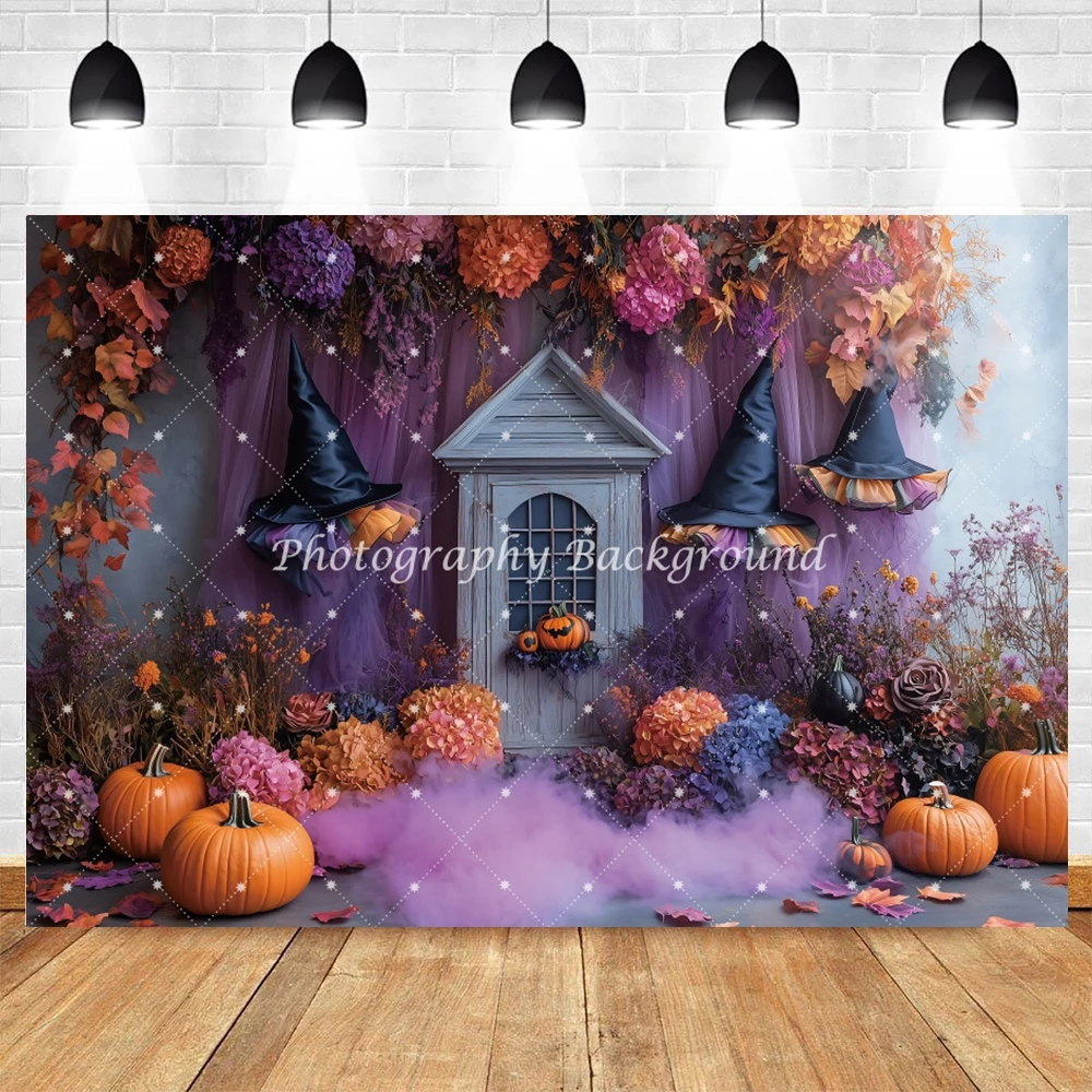 Halloween Backdrops Bat Pumpkin Evening House Kids Birthday Party Decoration Trick Or Treat Photography Kid Festival Backgrounds