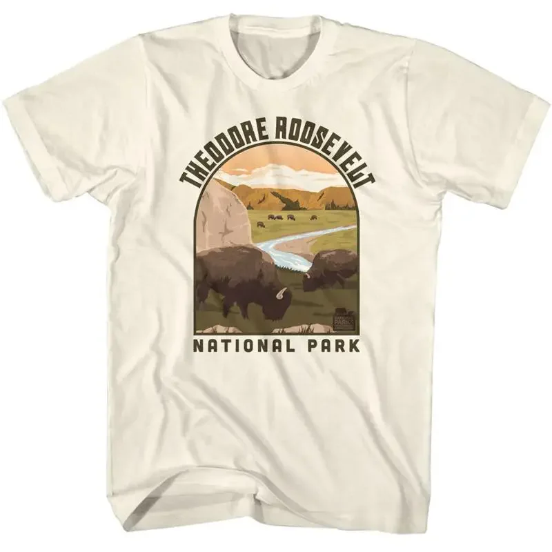United States North Dakota National Park Bison Great Plains River Men's T Shirt