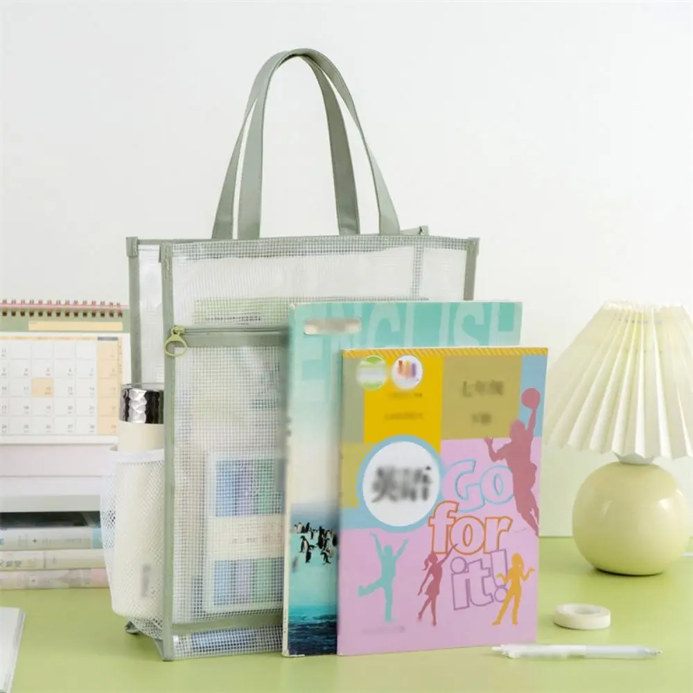 

Clear A4 File Storage Bag Thickened Waterproof Data Document Bag with Handle Large Capacity Art Portfolio Case File Holder