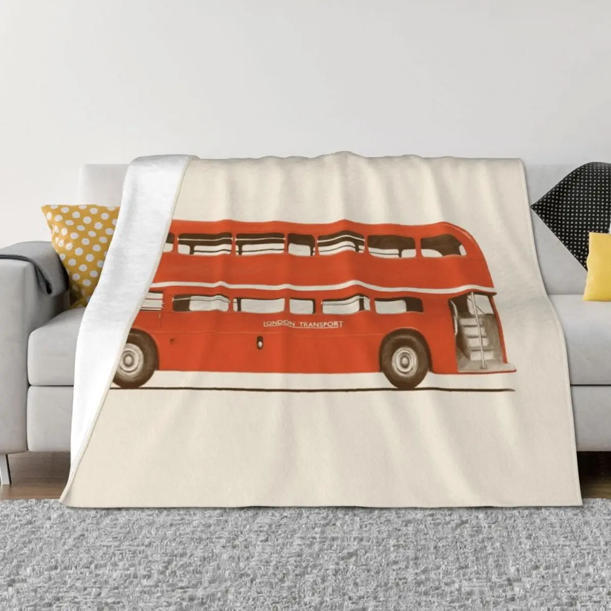 

London Double Decker Throw Blanket Plush decorative Thin Blankets