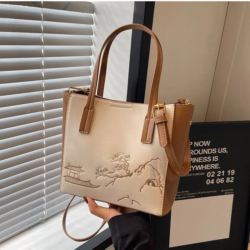 

Chinese Style Women New Crossbody Bag Senior Sense All Commuter Handbag Single Shoulder Tote Bag Sac Poplene Femme Top-handle