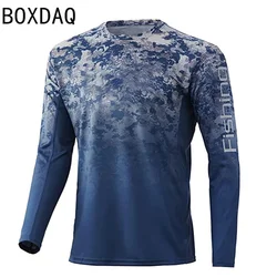 Fishing Enthusiast Clothing 3D Gradient Print T-Shirt Big Size 6XL Men Long Sleeve Casual Loose Pullover Tops 2023 New