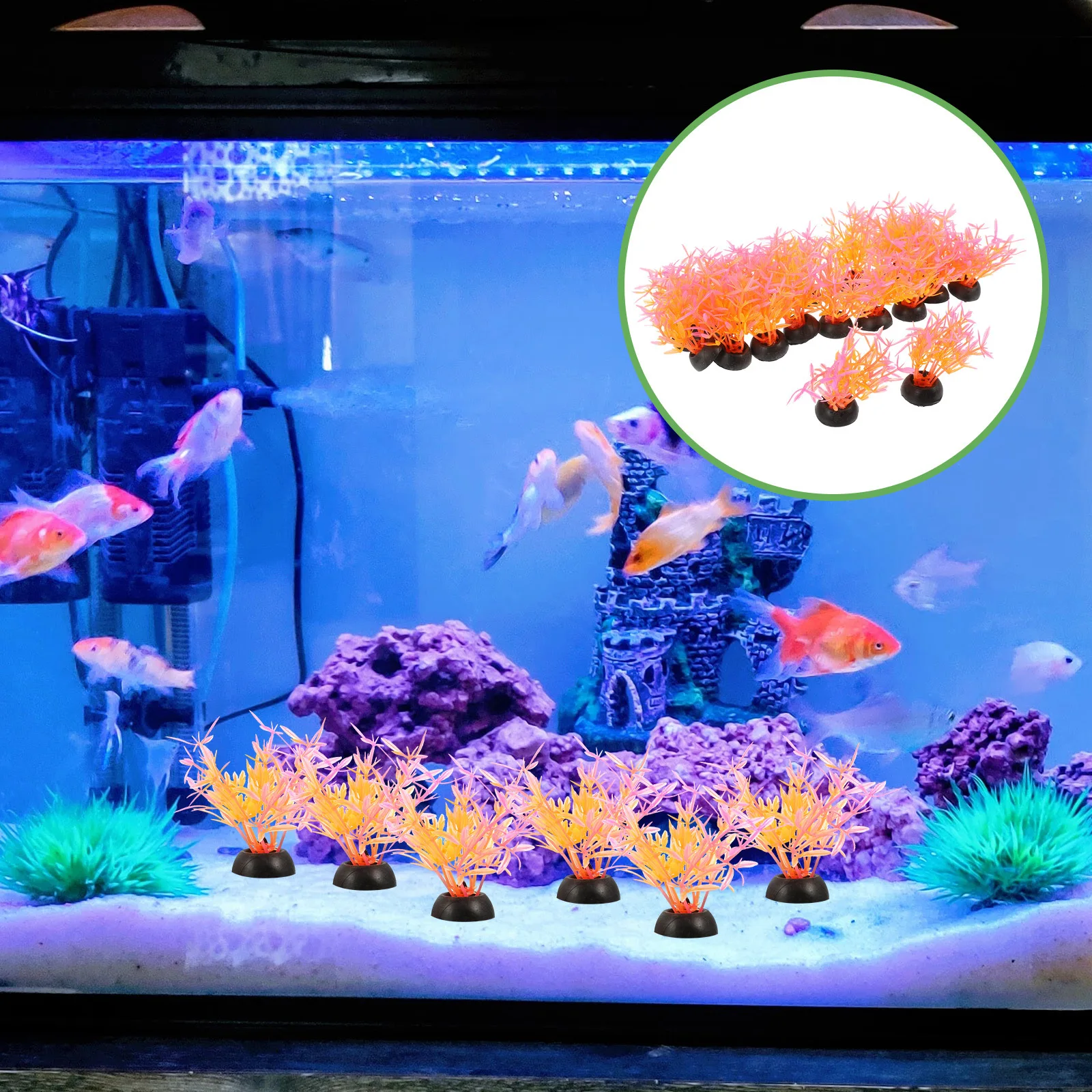 

20Pcs Water Grass Decoration Vivid Faux Aquarium Plants Fish Tank Decoration Artificial Wear-Resistant Aquatic Plants