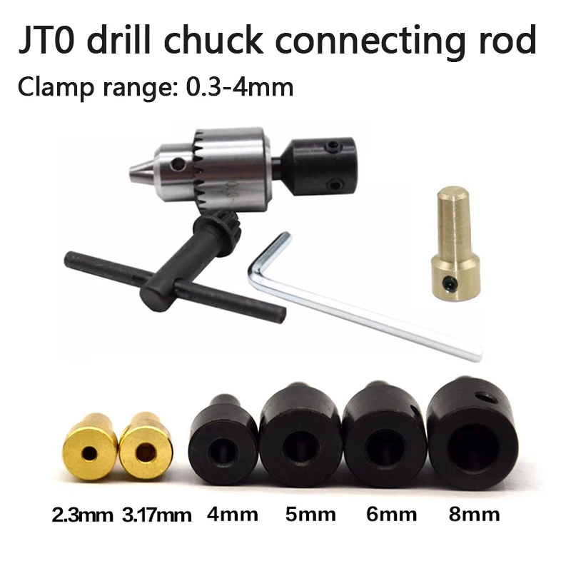 JT0 mini electric grinding electric drill chuck JT0 chuck connecting rod shaft sleeve 4/5/6/8mm electric drill bench drill DIY