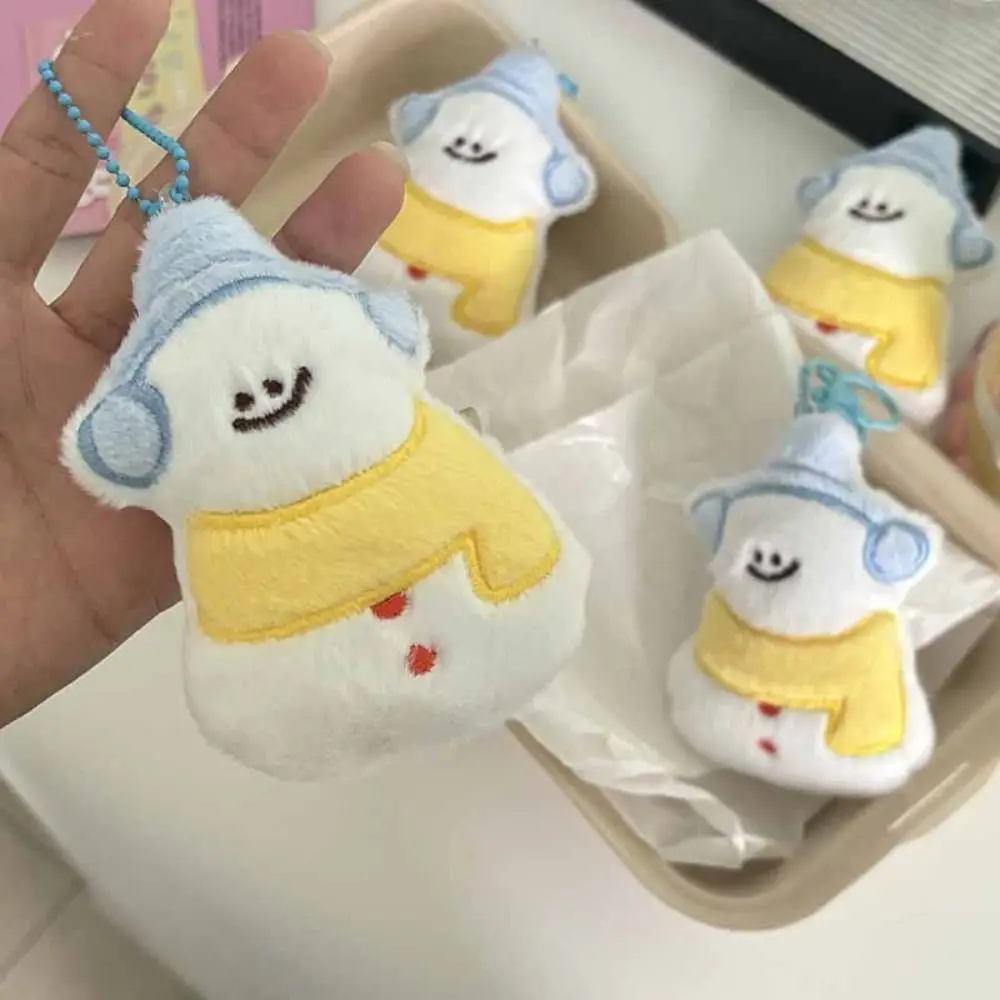 Cute Cartoon Christmas Tree Key Ring Backpack Charms Plush Xmas Snowman Pendant Bell Kawaii Christmas Mini Key Ring Gift