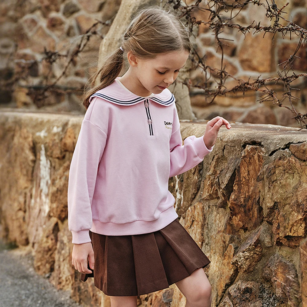 Dave Bella Girls Spring Long Sleeve Sweatshirt Children Autumn Hoodies Top Casual Sweet Outdoor Party Sister Clothes DK1261191