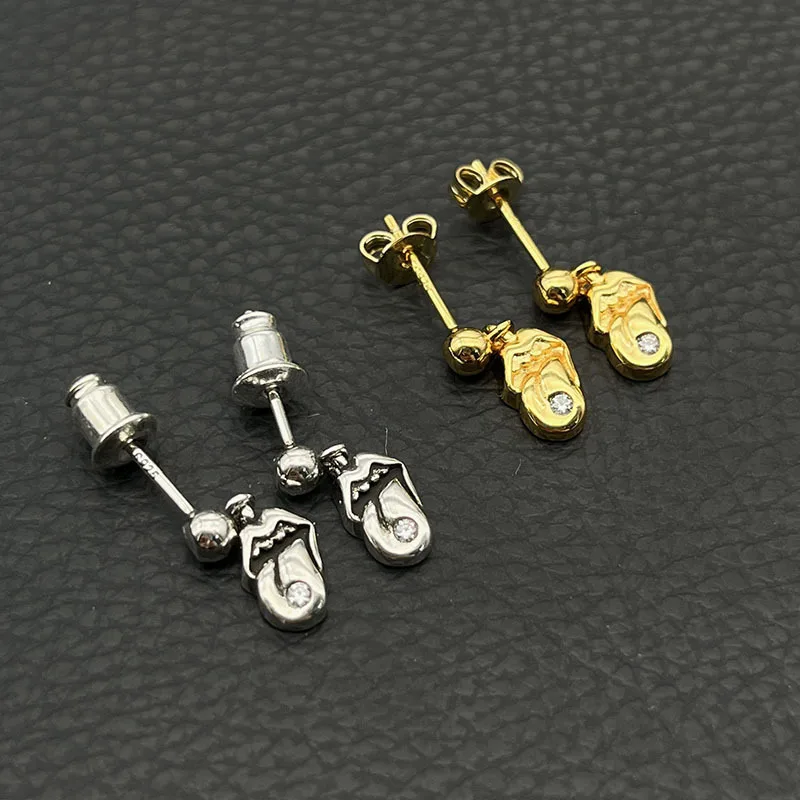 

Old Retro Style S925 Sterling Silver Stud Earrings All-match Daily Wear Jewelry