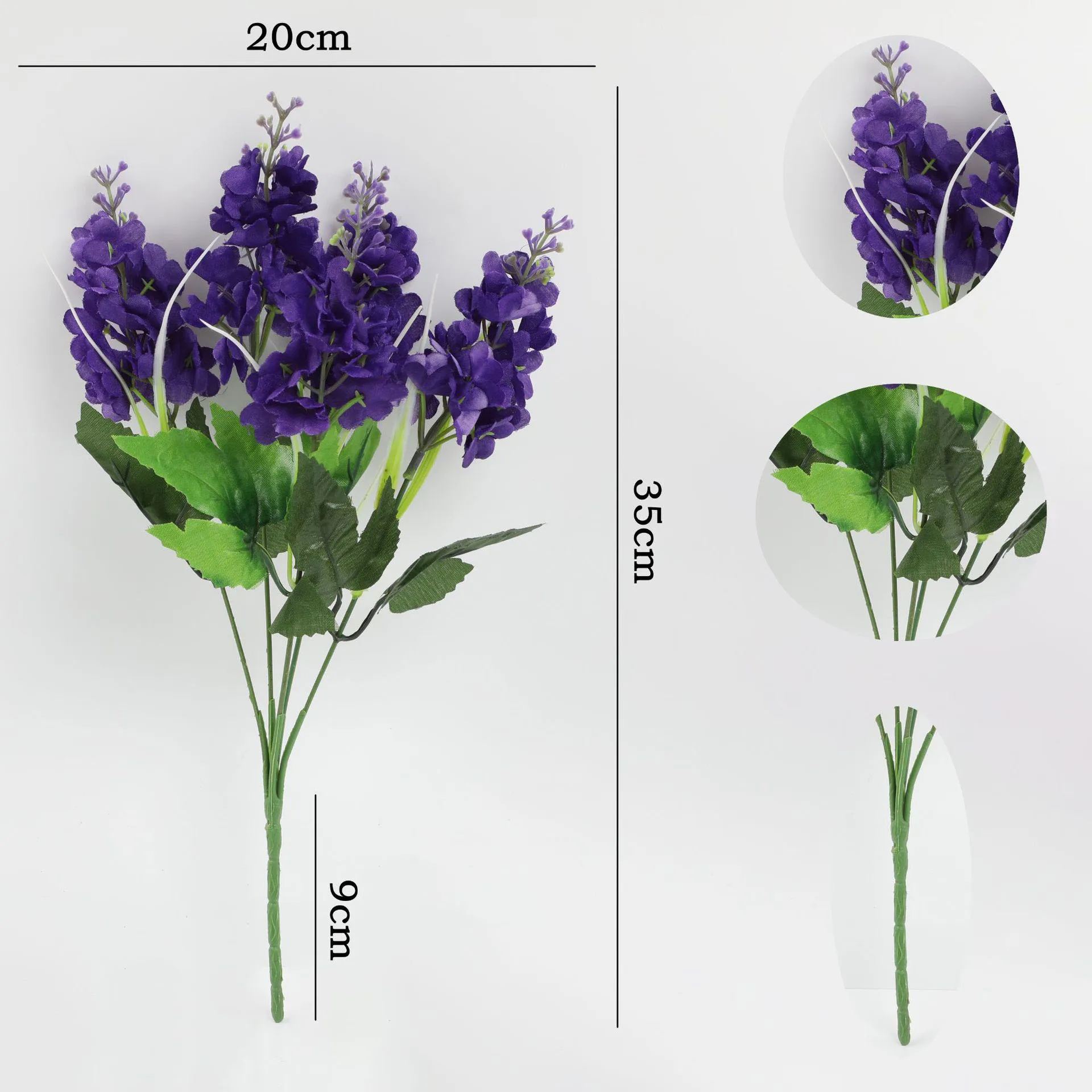 Künstlicher Blumenstrauß, 5 Köpfe, Hyazinthe, 33 cm, Lila, Weiß, Rosa, Gelb, Kunststoff, für Büro, Party, Hochzeiten, Heimdekoration – Detail 13