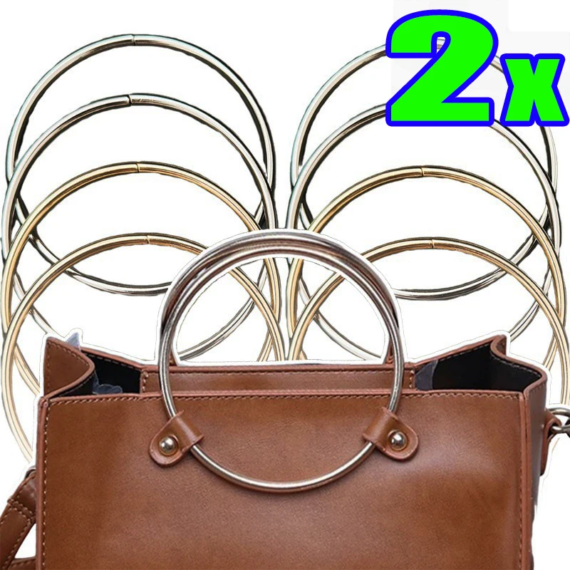 

1-2pcs Round Metal Bag Handles Replacement DIY Jewely Purse Handles Accessories Iron Ring Bag Making Round Buckle Hardware Women
