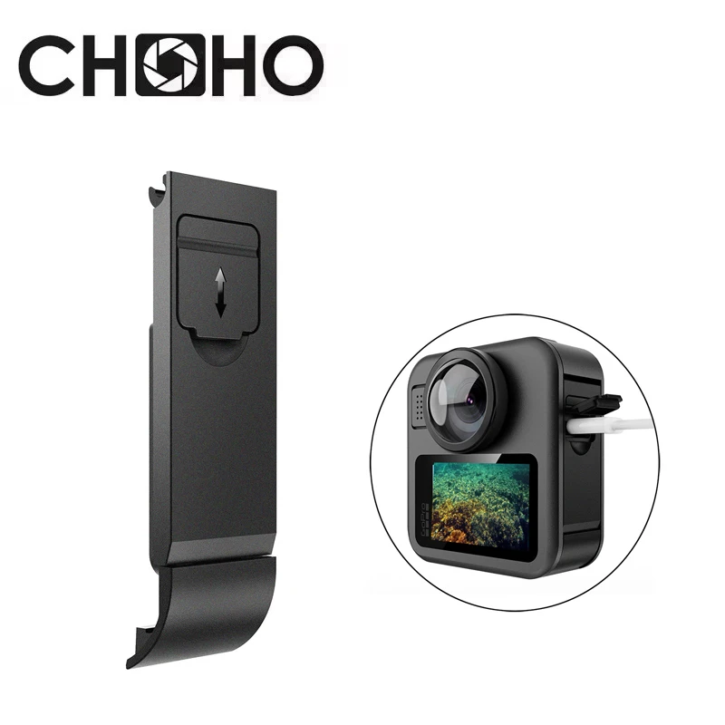 Rechargeable Side Cover Case Replacement Battery Lid Door Cover Can Plastic For Go Pro Hero Max2 Gopro Max 2 Accessories