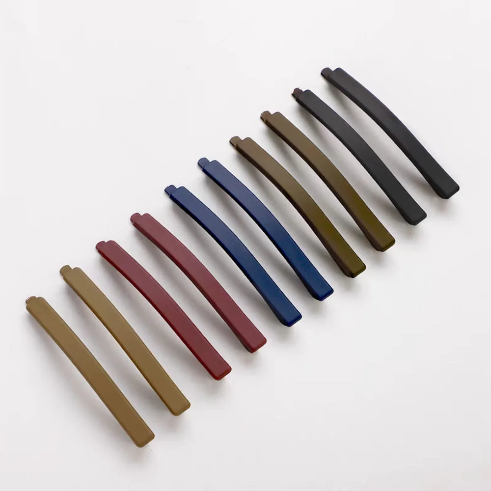 6PC Koreanische Einfache Stil Solide Khaki Rosa Farbe Matte Haarnadel Hairgrip für Mädchen Frauen Süß Haar Seite Clips Zubehör – Detail 3
