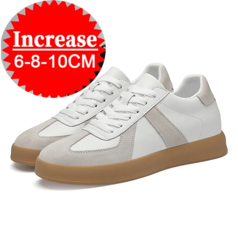 Invisible Heightening Shoes - 8 Cm.Men's Inner Heightening Summer Breathable Casual Sports ShoesGenuine Leather Retro Style6 Cm.