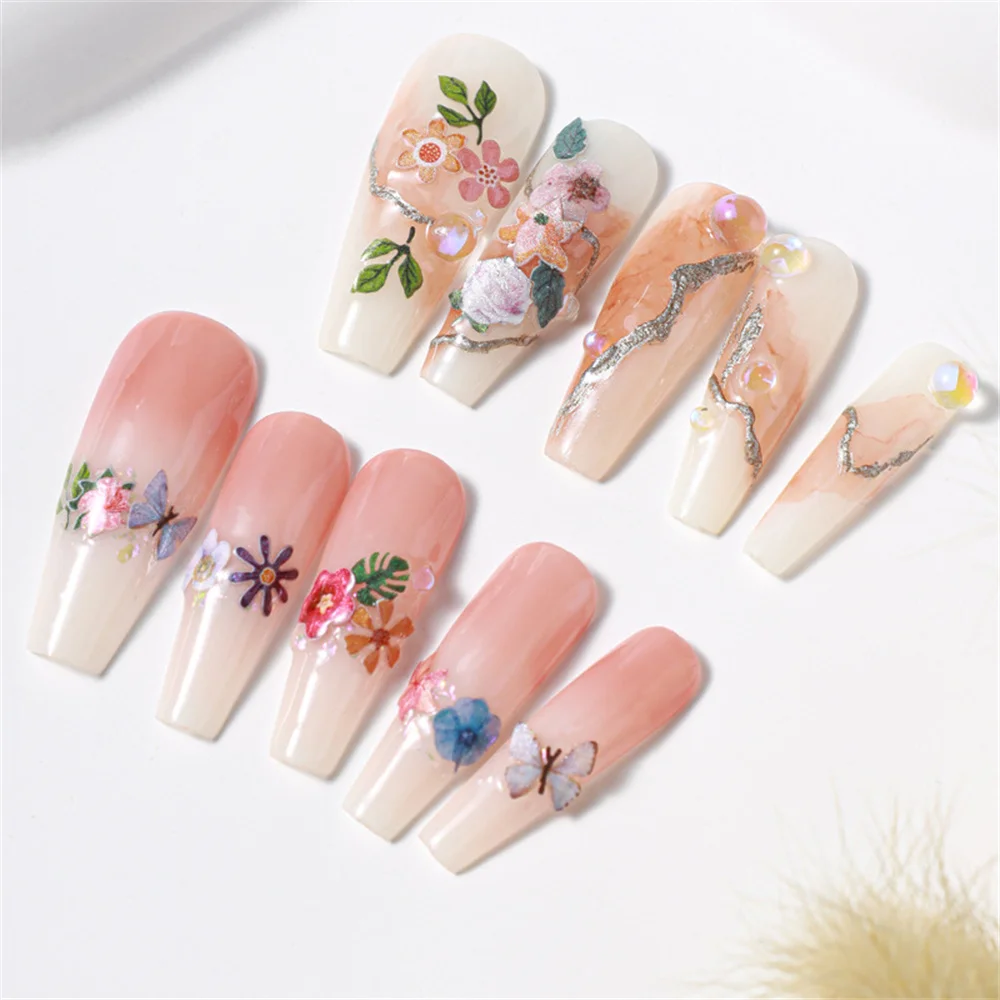 1~4BOXES Wood Pulp Nail Accessories Full Luster 3 Patterns Long Lasting Nail Stickers Nail Art Nail Accessories Rapid Drying