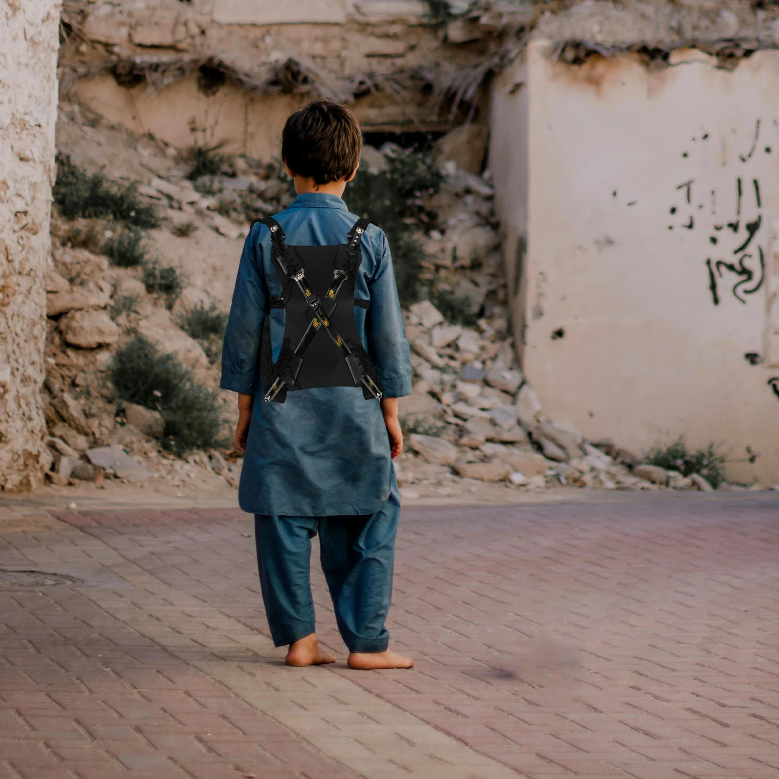 

Dual Shoulder Sword For Cosplay Medieval Sword Carry Case Backpack Multi-Functional Strap