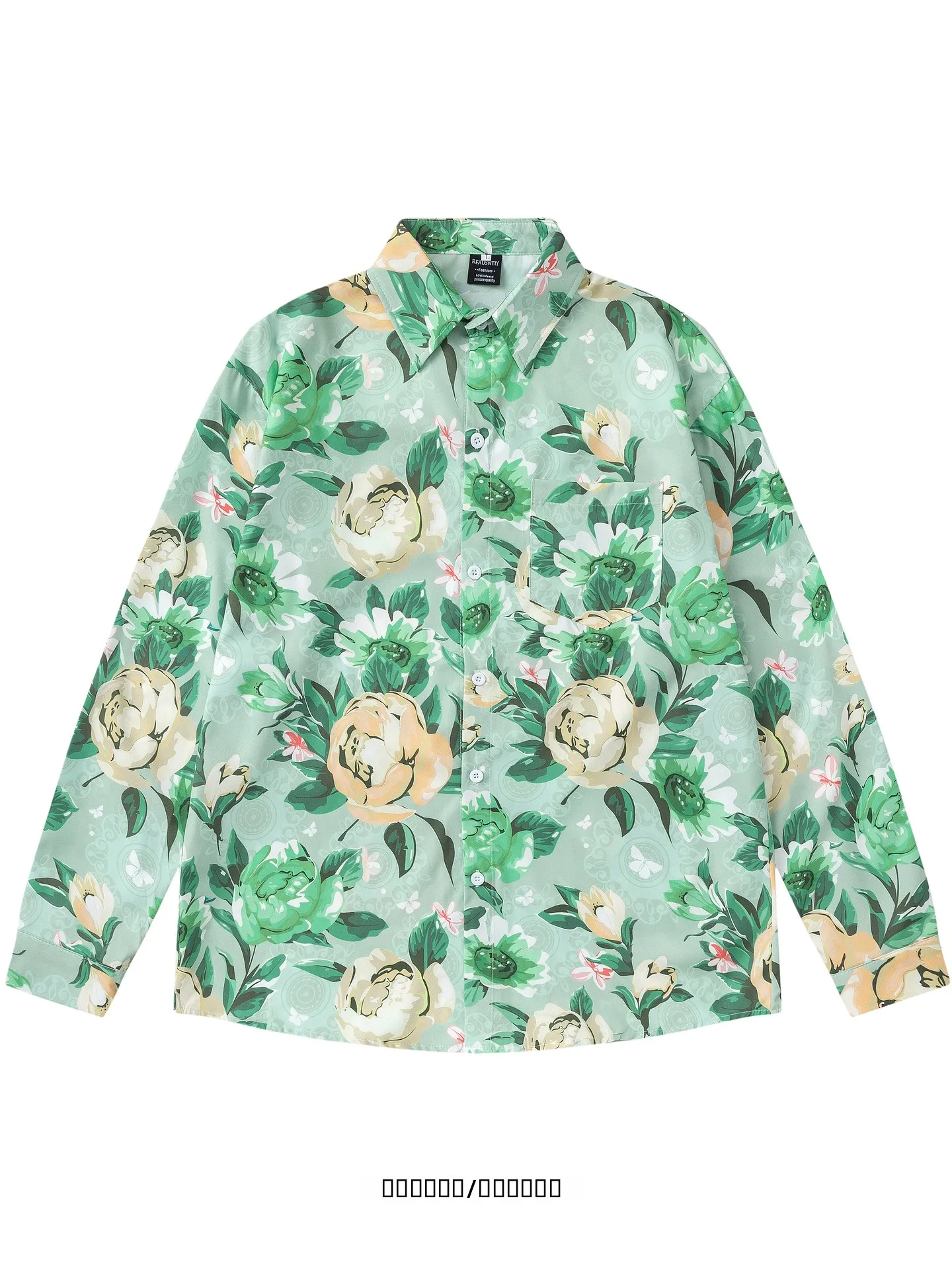 

Свободная повседневная рубашка с длинным рукавом и цветочным принтом для пар, дышащая, из полиэстера, для повседневной носки весной и осенью, молодежная, модная.