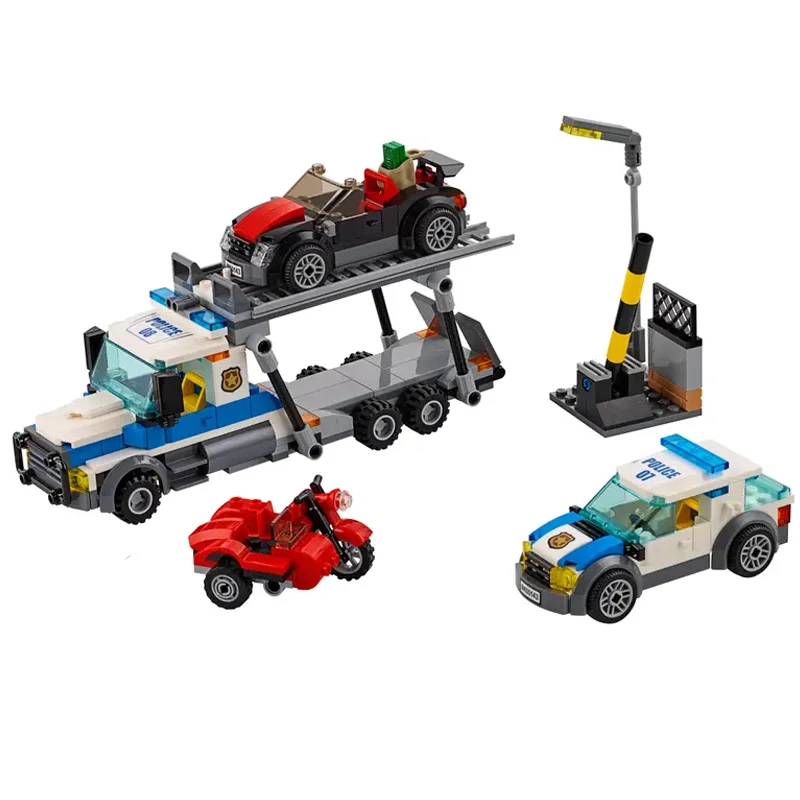 City Series Building Blocks Auto Transport Heist Car Robbery Police Arrest Children\'s Holiday Gift Assembling Toys