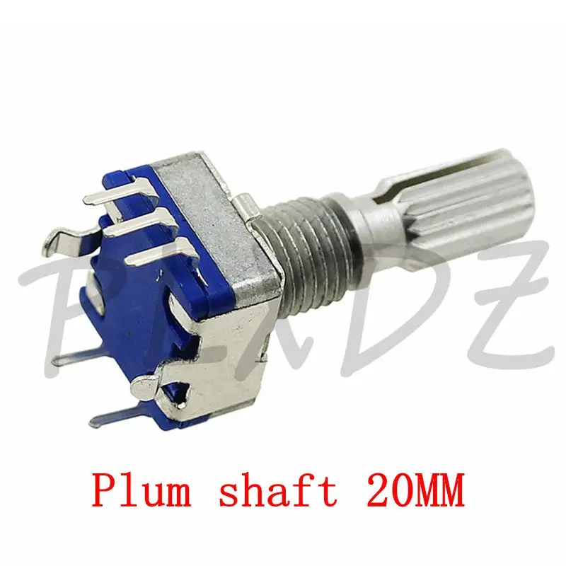 10PCS Ec11 Rotary Encoder Switch 5pin 20/15mm Plum blossom shaft half shaft With switch 20Bit Pulse Digital Signal Potentiometer