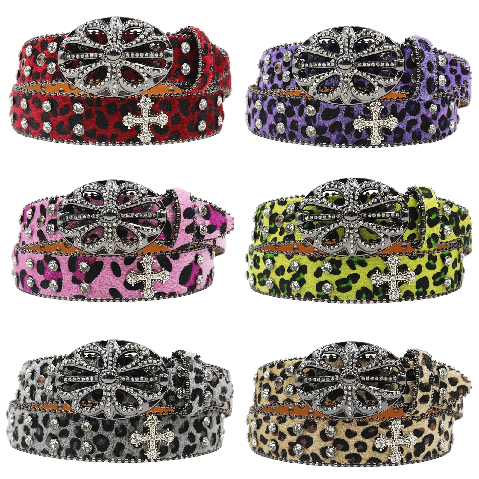 

Women's Jeans Rhinestone Large Size Belt Men's Belt Western Denim Shiny Rivet Design Leather HipHop Punk Rock Y2K Style Belt