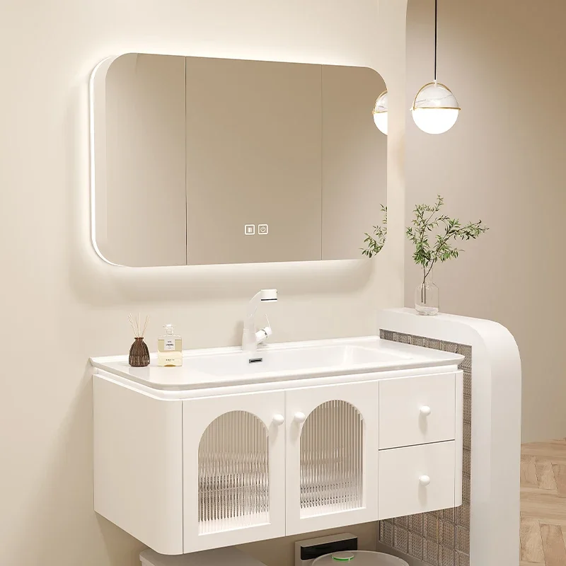 

Современный светло-кремовый дубовый шкаф для ванной комнаты, стол для хранения, органайзер для туалета, французский высокий Gabinete Para Banheiro, шкаф для ванной комнаты