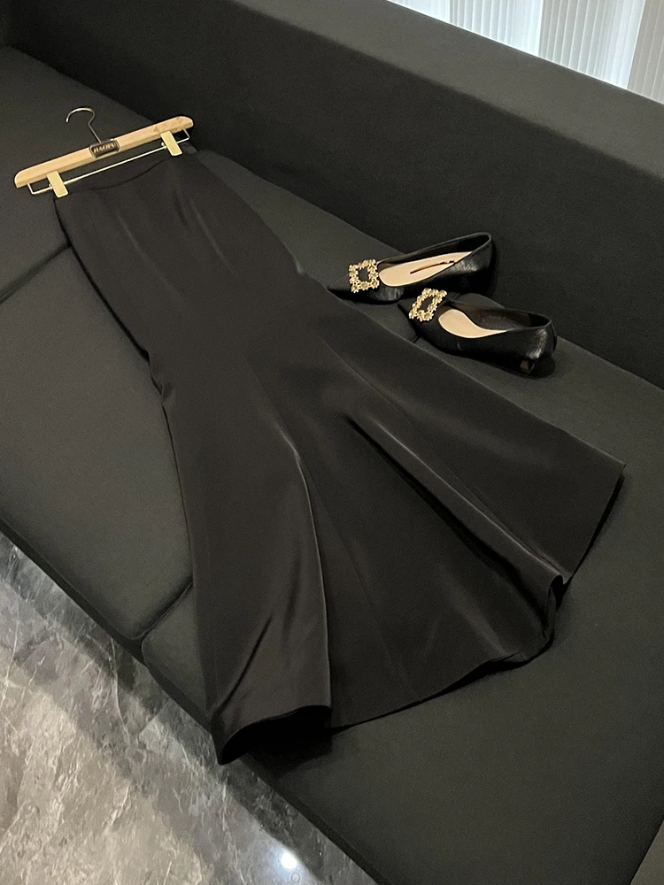 화려한 다이아몬드 자수 수트 재킷과 슬릿이 있는 긴 스커트 여성용 패셔너블한 가을 겨울 의류