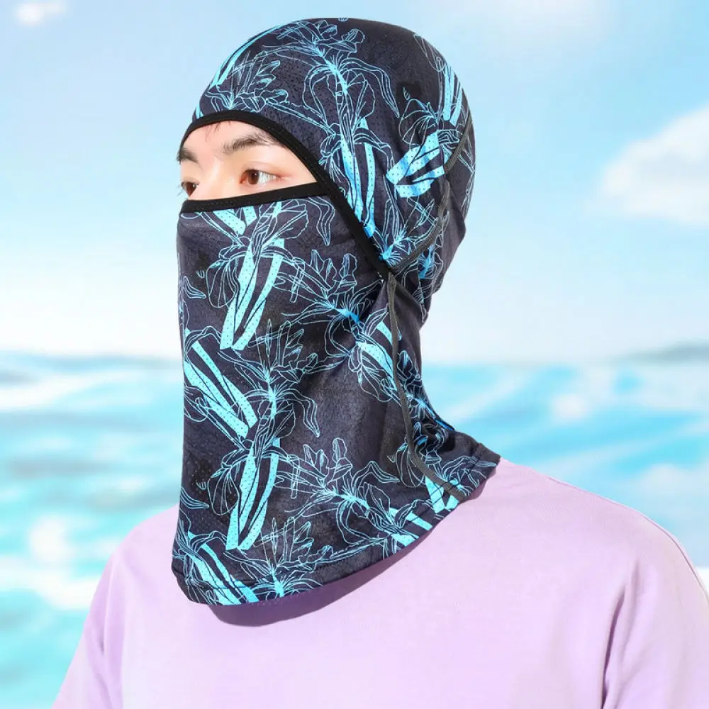 Unisex Ice Silk Sun Mask Street Style Hip Hop Printed Balaclava Breathable Neck Gaiter For Outdoor Sports Riding Gear