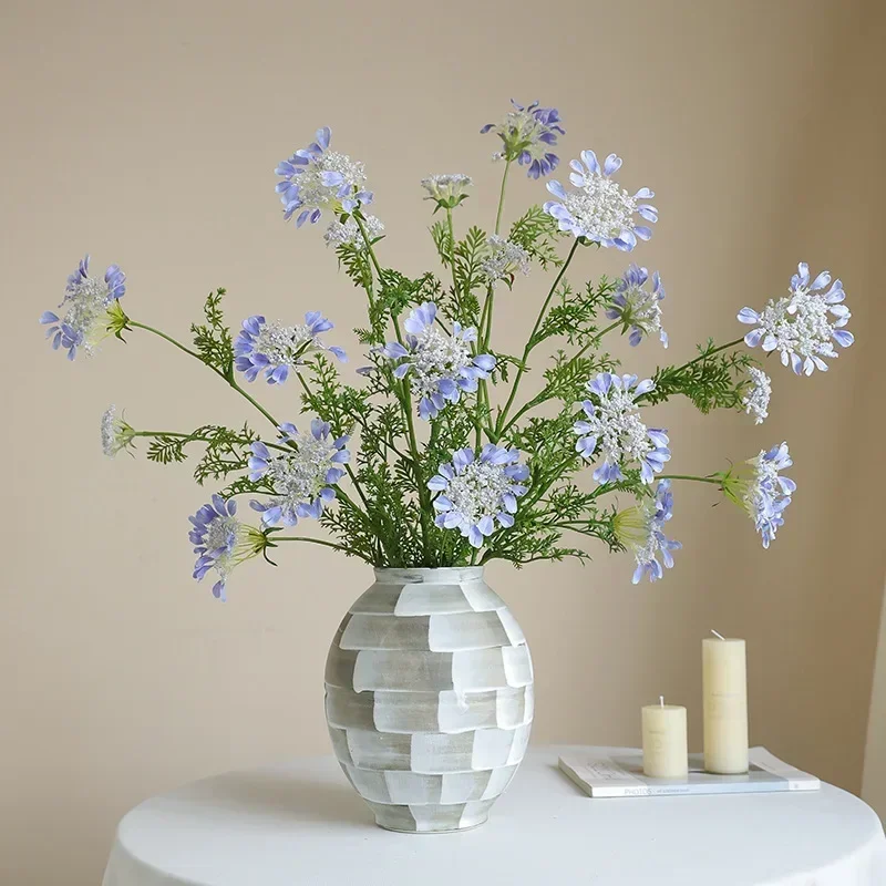 

96 см имитация снежинок ветки шелковые искусственные цветы свадебные декоративные искусственные снежинки синий цветок украшение для аудитории