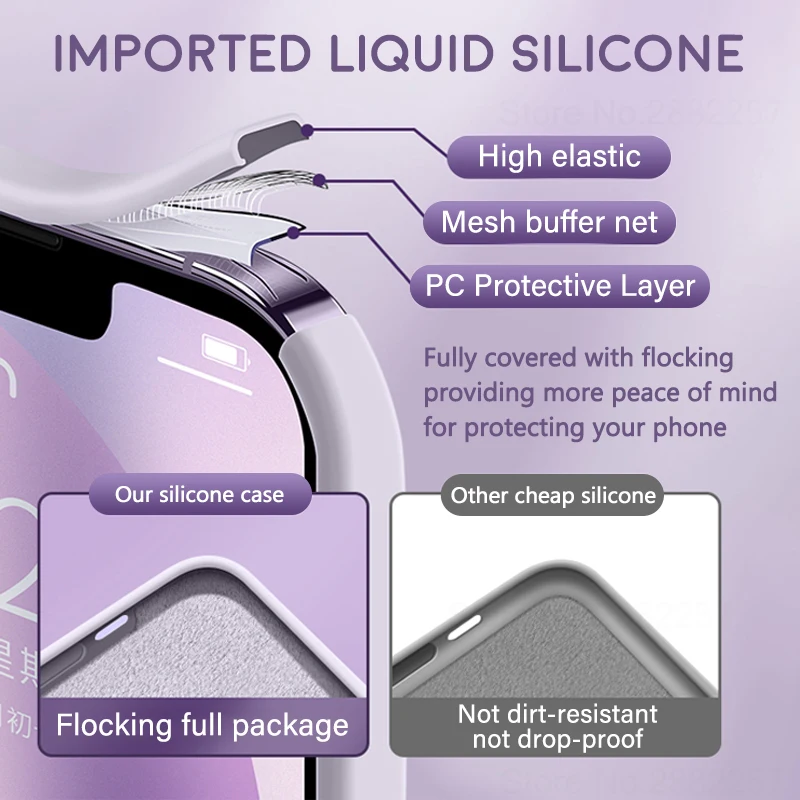 Original Liquid Silicone Case For iPhone 15 14 13 12 11 Pro Max Mini XR X XS Max 7 8 6 6s Plus Shockproof Back Cover Accessories - náhled 4