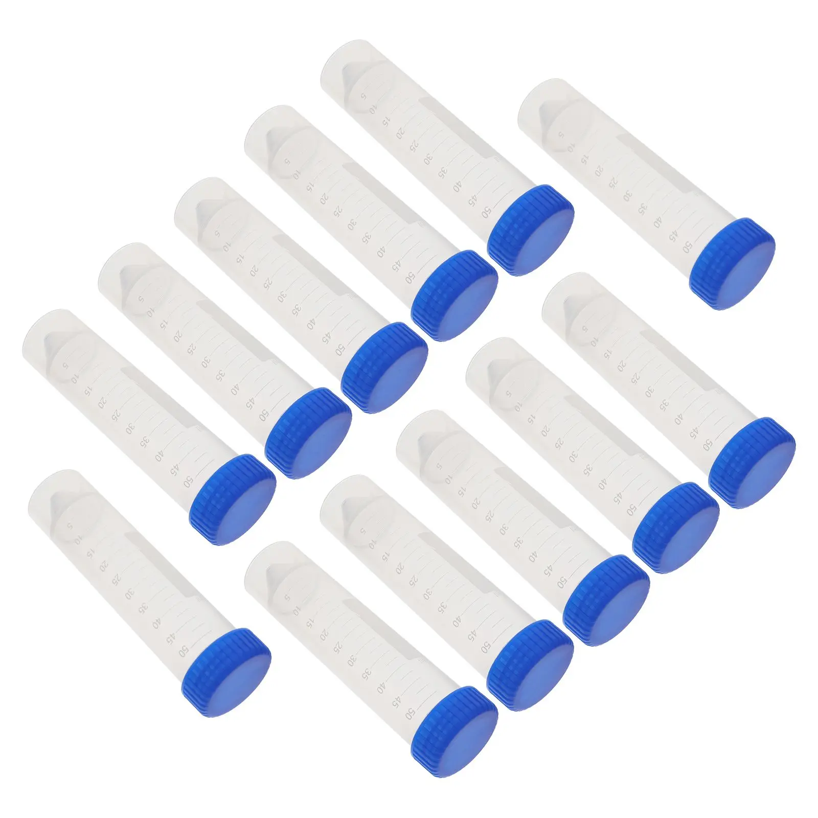 

50 Pcs Tubes Laboratory Test Plastic Conical Clear Scale Screw Caps Self Standing Storage Biochemistry Molecular