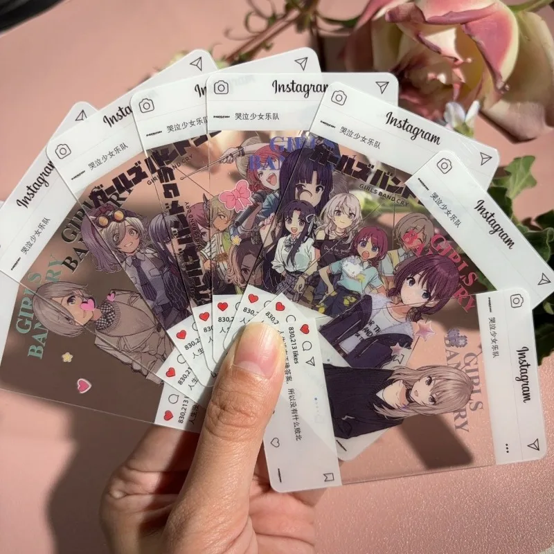 

Girls Band Cry Anime Small Card Pvc いせり にな Group Photo Card MOMOKA KAWARAGI Photo Cards Friends Kids Gift Foir Fans Diy