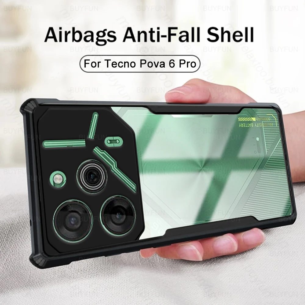 For Tecno Pova 6 Pro Acrylic Phone Case Pova6 6Pro Pova6Pro Shockproof Protective Shell TecnoPova6pro TecnoPova6 Back Cover