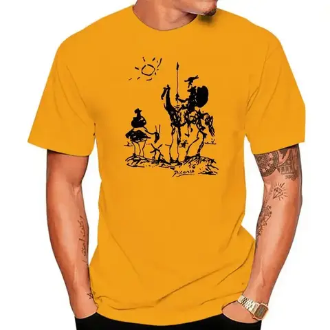 Crew Neck Short Sleeve Printing Picasso Don Quixote T Shirt My Shirt For Men Cool men clothing oversized tshirt graphic t shirts