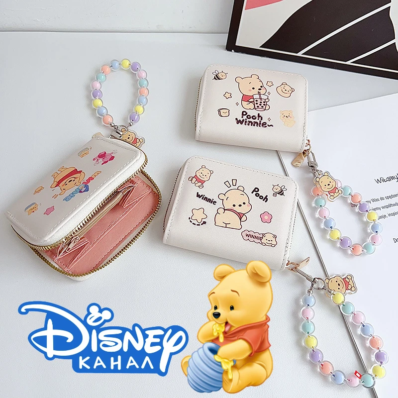 

Кошелек для монет с медведем Пухом Диснея, чехол для карт, противоугонный чехол для банковских карт, винни, мультяшный пакет для карт, держатели для денег, кулон