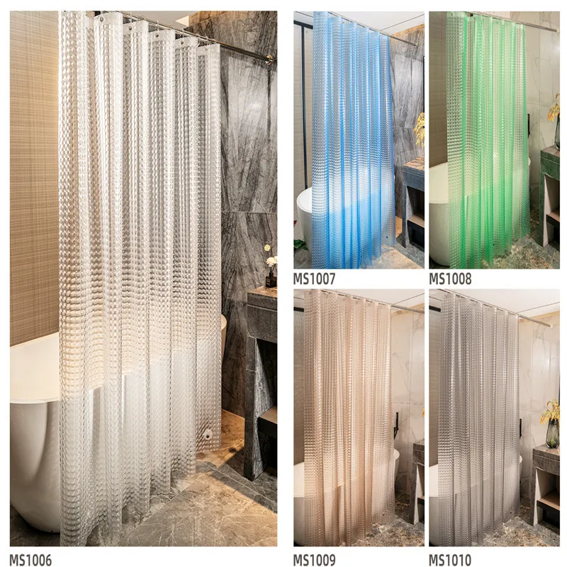 Color 3D PEVA Waterproof and Mildew-proof Thickened Bathroom Bathroom Bathroom Bath Partition Curtain