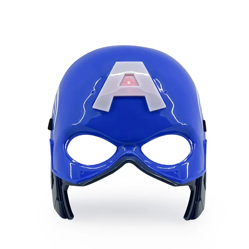 Disney Anime Spider-Man Maschera luminosa a LED Cool Cartoon Iron Man Capitan America Costume Party Stage Performance Prop Regalo per bambini