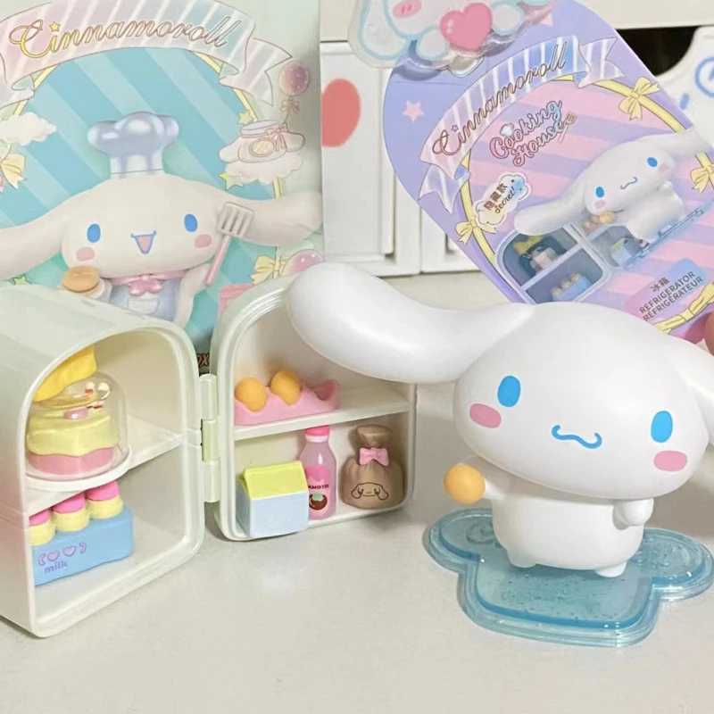 Genuine MINISO SanrioBlind Box Cinnamoroll Cooking Hut Series TidePlay Ornaments Model KawaiiAnime Doll Decoration ChildToy Gift