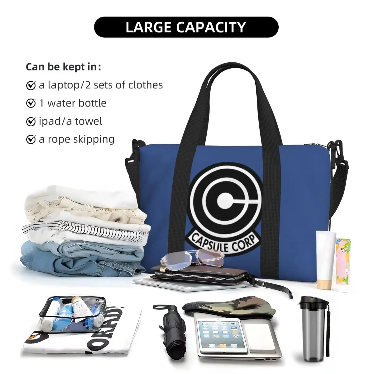 

Пляжная дорожная сумка с логотипом Dragon Capsule Ball Corp, большая вместительная сумка-тоут для тренажерного зала, йоги, женская дорожная сумка для покупок