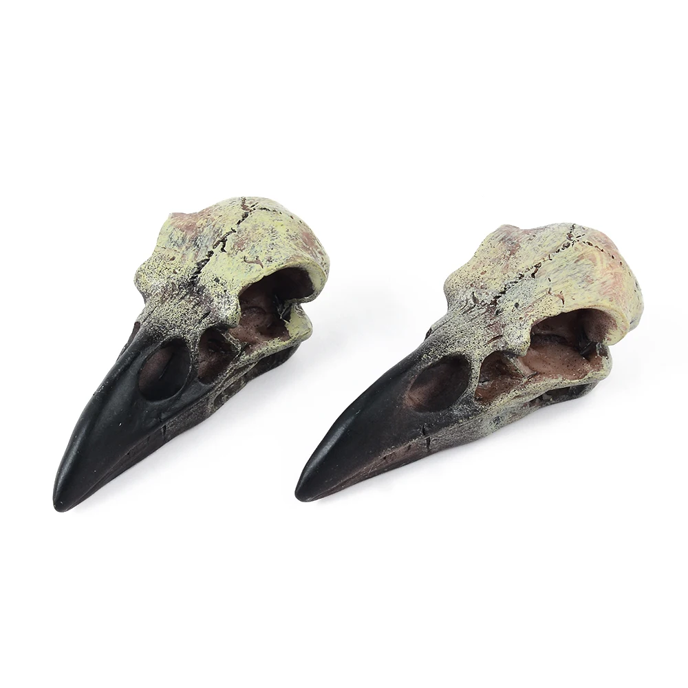 Goth Raven Skull Necklace Resin Replica Raven Magpie Crow Poe Gothic Gift Halloween Raven Skull Necklace Pendants Wholesale Gift