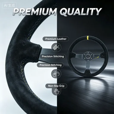 14 Inch 350MM Gaming Deep Concave Steering Wheel Toy Racing Wheel Car Modification Wheel for Simulation Driving Experience