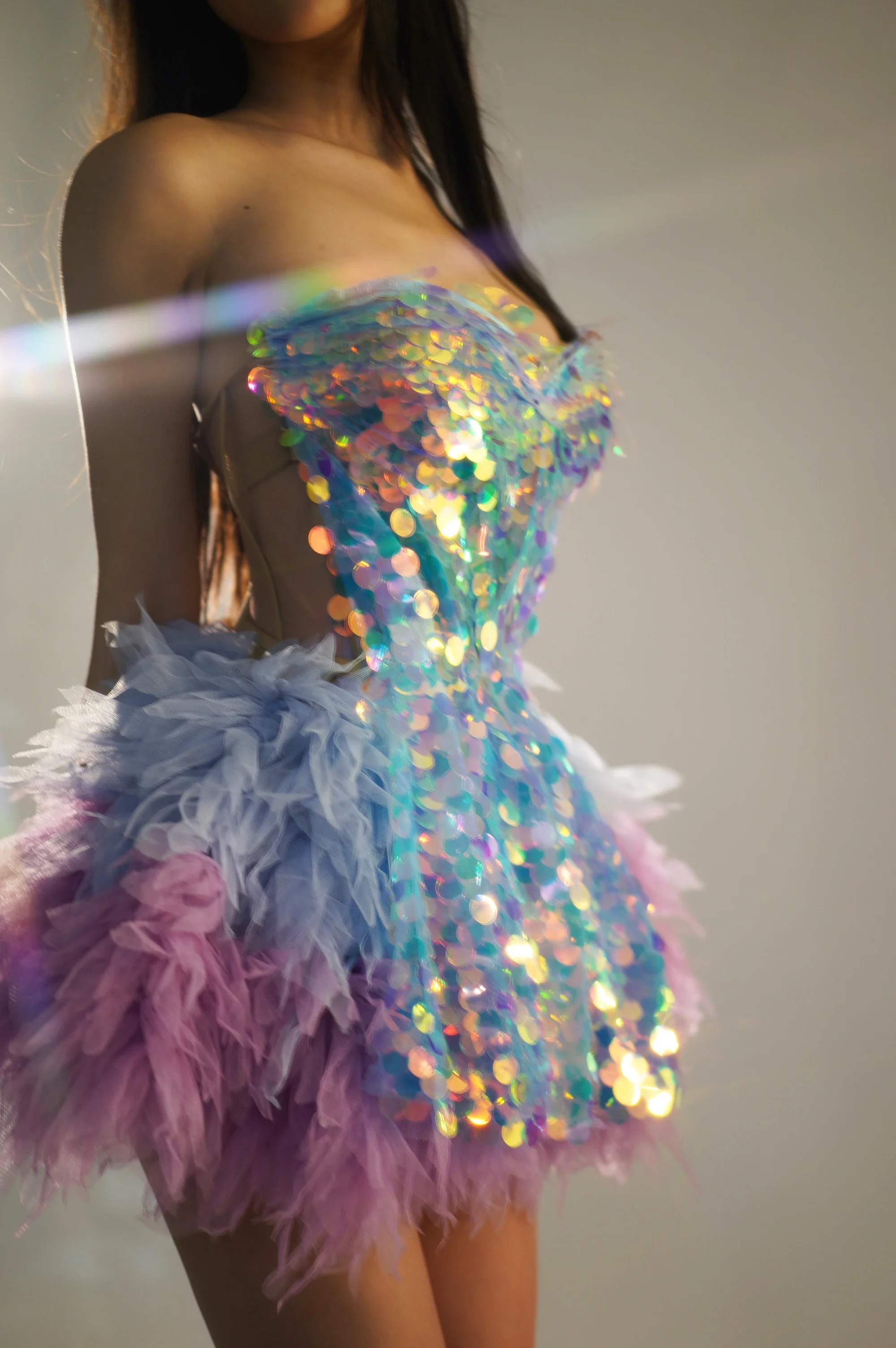 tenue-d'anniversaire-a-paillettes-mini-robe-en-maille-reine-haut-court-a-bandes-mini-jupe-ensemble-2-pieces-costume-de-spectacle-pour-femmes