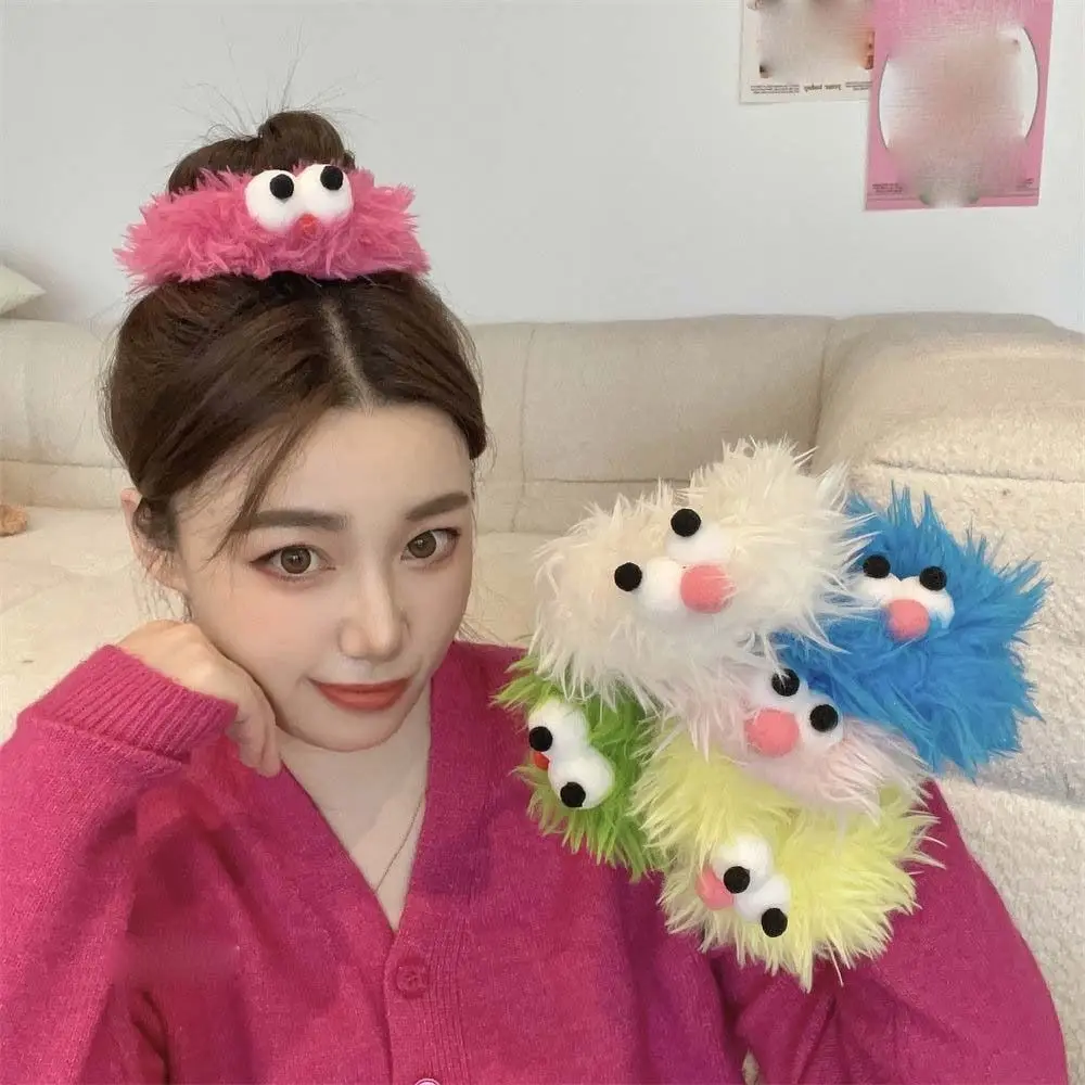 Korean Cartoon Doll Hair Rope Plush Scrunchies Children Ugly Doll Rubber Hair Bands Ponytail Holder