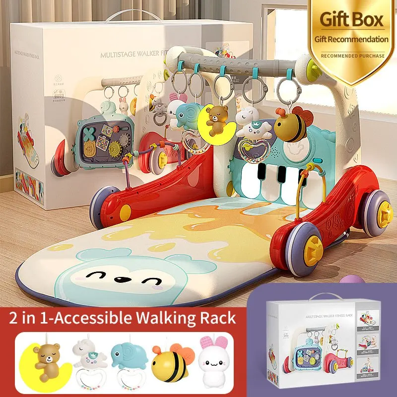 イミベビー ミュージカルプレイジム キッズピアノトイ 多機能ベビー プレイマット クロールクッション 寝具