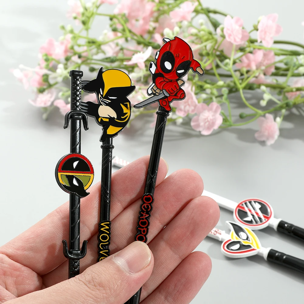 5pcs/set Marvel Deadpool and Wolverine Best Friends Makeup Brush Set Women Beauty Tool Professional Metal Brushes