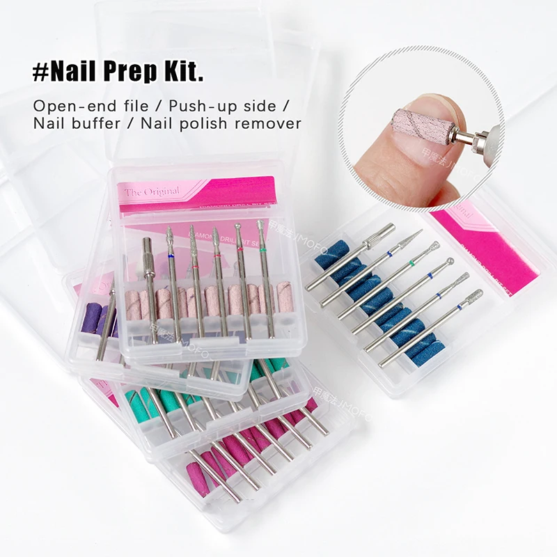 6 stks/doos Diamond Nail Boor Frees Voor Manicure Accessoire Polijsten Pedicure Elektrische Machine Nail Bit Burr Gereedschap