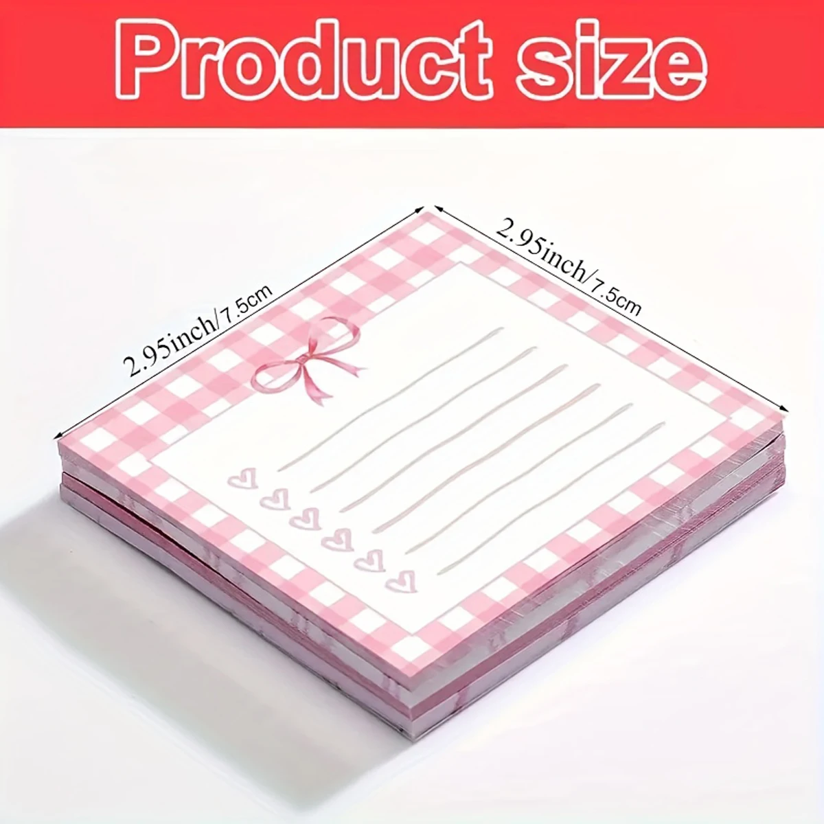 4 шт. липкий блокнот с розовым бантом, милый цветочный дизайн и сердце, очаровательные липкие блокноты для женщин, школьные канцелярские товары, подарок на вечеринку
